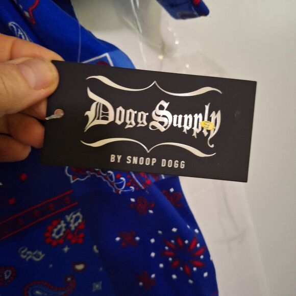 Dogg Supply Snoop Dogg Men's Shirt Blue Patchwork Paisley Pattern Size XL NWT - Picture 4 of 9